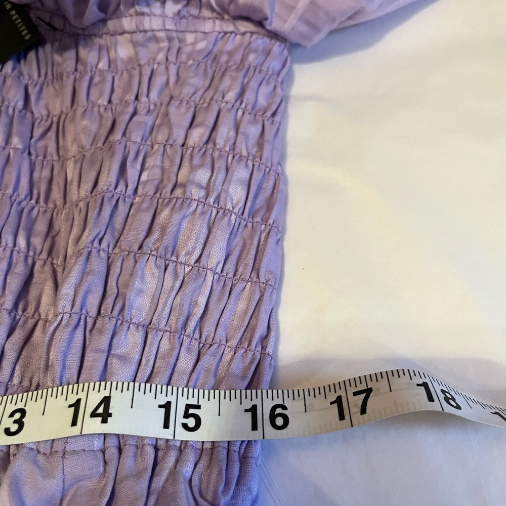 NWT size M Banana Republic Purple Tiered Midi Dress with Flutter Sleeves - Picture 10 of 11